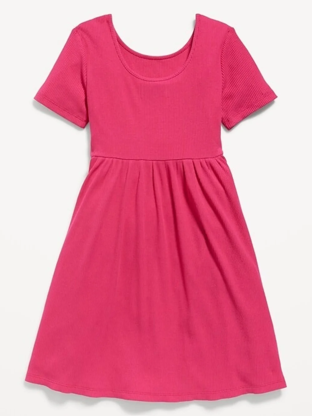 Old Navy Hot Pink Ribbed Short Sleeve Dress